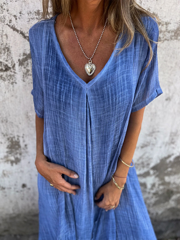 Eloise | Loose V-Neck Flowing Dress